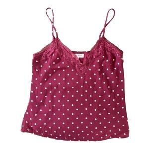 Prospect the label Lace Trim Cami Top Polka dot Print NWOT